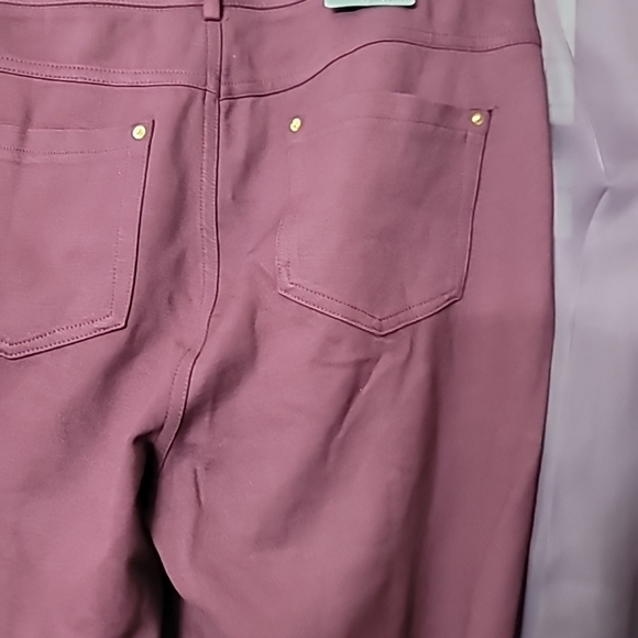 Inc International Concepts Zip Up Maroon Purple Pants Boot Cut Size 10 Nwt - Picture 6 of 8